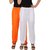 Culture the Dignity Women's Rayon Solid Casual Pants Office Trousers With Side Pockets Combo of 2 -  Orange -  White -  C_RPT_OW -  Pack of 2 -  Free Size