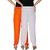 Culture the Dignity Women's Rayon Solid Casual Pants Office Trousers With Side Pockets Combo of 2 -  Orange -  White -  C_RPT_OW -  Pack of 2 -  Free Size