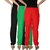 Culture the Dignity Women's Rayon Solid Casual Pants Office Trousers With Side Pockets Combo of 3 - Black - Green - Red - C_RPT_BGR - Pack of 3 - Free Size