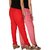 Culture the Dignity Women's Rayon Solid Casual Pants Office Trousers With Side Pockets Combo of 2 -  Baby Pink -  Red -  C_RPT_P2R -  Pack of 2 -  Free Size