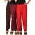 Culture the Dignity Women's Rayon Solid Casual Pants Office Trousers With Side Pockets Combo of 3 - Brown - Maroon - Red - C_RPT_B2MR - Pack of 3 - Free Size