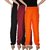 Culture the Dignity Women's Rayon Solid Casual Pants Office Trousers With Side Pockets Combo of 3 - Black - Maroon - Orange - C_RPT_BMO - Pack of 3 - Free Size