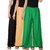 Culture the Dignity Women's Rayon Solid Palazzo Pants Palazzo Trousers Combo of 3 - Black - Cream - Green - C_RPZ_BCG - Pack of 3 - Free Size