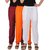 Culture the Dignity Women's Rayon Solid Casual Pants Office Trousers With Side Pockets Combo of 3 - Maroon - Orange - White - C_RPT_MOW - Pack of 3 - Free Size