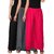 Culture the Dignity Women's Rayon Solid Palazzo Pants Palazzo Trousers Combo of 3 - Black - Grey - Magenta - C_RPZ_BG1M1 - Pack of 3 - Free Size