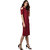 MKH Red Cotton Blend Solid Cold Shoulder Bodycon Knee Length Dress for Women