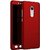 360 Degree Full Body Protection Front Back Case Cover (iPaky Style) with Tempered Glass for RedMi Note 4 (Red Color)