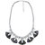 The Jewelbox Rhodium Plated Black Brass  Copper Necklace Set For Women's