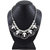 The Jewelbox Rhodium Plated Black Brass  Copper Necklace Set For Women's