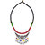 The Jewelbox Oxidised Multicolor Brass  Copper Necklace Set For Women's