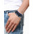 The Jewelbox Blue Black 100 Genuine Leather Dye Rope Tibetian Beads Multi Strand Wrist Band Bracelet Men