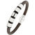 3D Punk High Quality Braided 100 Genuine Leather 316L Stainless Steel Wrist Band Bracelet For Men
