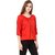 Amiable Party 3/4th Sleeve Embellished Women Red Top