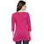 Inspire World Pink Plain Round Neck Cold Shoulder For Women