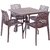 Supreme - Outdoor Set (4 Web Chair + 1 Olive Table) Brown
