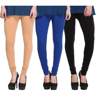 Hothy Cotton Stretch Churidar Leggings-(Beige,Blue,Black)