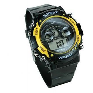 red and black digital watch