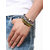The Jewelbox Earthen 100 Genuine Leather Dyed Rope Tibetian Beads Multi Strand Wrist Band Bracelet Men