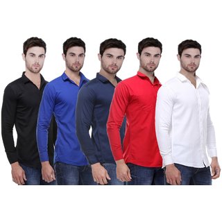 Buy Black Bee Men's Slim Fit Casual Poly-Cotton Shirt ...