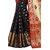 Meia Black Banarasi Silk Self Design Festive Saree With Blouse