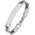 Biker Id Solid Black Accents Silver Plated 316L Surgical Stainless Steel Chain Bracelet For Men