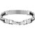 Biker Id Solid Black Accents Silver Plated 316L Surgical Stainless Steel Chain Bracelet For Men