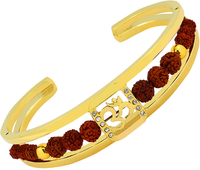 Buy Sullery Religious Loin Head Trishul Damru Arm Cuff Combo Set Silver,  Orange And Brown Bracelet Online - Get 56% Off