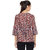 Wittrends Women's Deep Maroon Viscose Damask Printed Casual Top with Knotted Tie on the Back