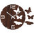 Studio Shubham decorative butterfly Brown Wooden Wall Clock with 3 butterfly wooden stickers(26.5cmx26.5cmx3cm)