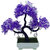 Artificial Plant With Pot - S Shaped Bonsai with Purple and White Leaves by Random