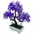 Artificial Plant With Pot - S Shaped Bonsai with Purple and White Leaves by Random