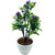 Artificial Plant With Pot - 5 Branched Bonsai Tree with Big Green leaves and Purple Flowers by Random