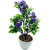 Artificial Plant With Pot - 5 Branched Bonsai Tree with Big Green leaves and Purple Flowers by Random