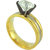 Wise Pebble Single Diamond Stainless Steel Silver And Golden Ring For Men