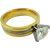 Wise Pebble Single Diamond Stainless Steel Silver And Golden Ring For Men