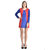 Klick2Style Women Blue-Red Viscose Dress