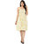 Klick2Style Women White-Yellow Cotton Dress