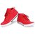 Butchi Men's Red Synthetic Leather Stylish Sneakers