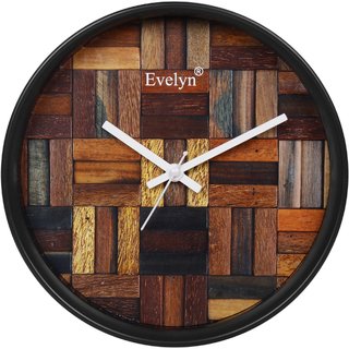 Evelyn Round Wall Clock With Glass For Home / Bedroom / Living Room / Kitchen Evc-48