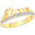 Vighnaharta Romantic Word SHONA CZ Gold and Rhodium Plated Alloy Ring for Women and Girls