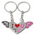 Anishop Wings Love Heart Key Chain Silver MultiPurpose keychain for car,bike,cycle and home keys