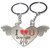 Anishop Love Boy Girl Couple Key Chain Silver MultiPurpose keychain for car,bike,cycle and home keys