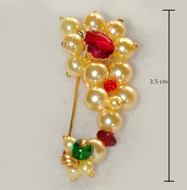 Pearl Maharashtrian Nose Pin : JKC5562
