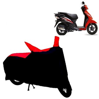 AutoAge Two Wheeler Red+Black Cover for TVS Wego