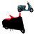 AutoAge Two Wheeler Red+Black Cover for Yamaha  Fascino