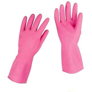 	 PINK  Hand Gloves Washing Cleaning  Kitchen Gloves