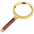 Evershine Gifts And Household Antique Handheld Magnifier Magnifying Glass Lens (80mm) Maroon-Gold