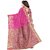 Satyam Weaves Womens's Ethnic wear jari Bordered Green-Pink Colour PolyCotton Saree.