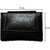 Benicia Black Faux Leather Tri Fold Wallet with Mirror for Women