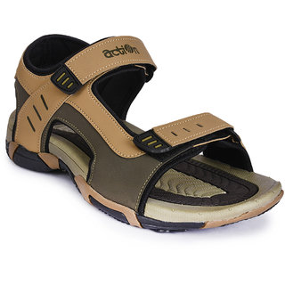 Action Shoes Beige-Olive Velcro Sandals
